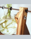 W stylu Vintage kwiat wazony kreatywny roślina hydroponiczna przezroczyste wazon drewniana rama do kawy pokój szklany blat rośli