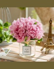 Nowoczesny szklany wazon + sztuczny kwiat ozdoby wyposażenia domu rzemiosło dekoracji stół biurowy bukiety sztuczny kwiat Pot fi