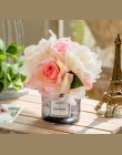 Nowoczesny szklany wazon + sztuczny kwiat ozdoby wyposażenia domu rzemiosło dekoracji stół biurowy bukiety sztuczny kwiat Pot fi