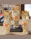 Europa pozłacane mróz waza porcelanowa w stylu Vintage zaawansowane ceramiczne wazon do studium pokoju Hallway Home dekoracje śl