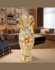 Europa pozłacane mróz waza porcelanowa w stylu Vintage zaawansowane ceramiczne wazon do studium pokoju Hallway Home dekoracje śl