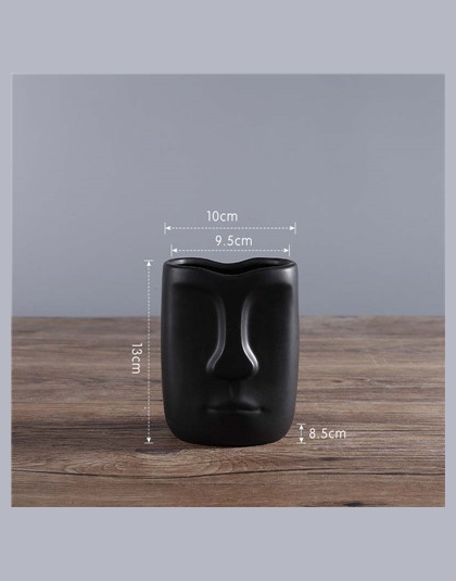Nordic minimalistyczny ceramiczny abstrakcyjne wazon czarny i biały ludzkiej twarzy kreatywny wyświetlacz pokoju dekoracyjne Fig