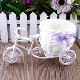 SOLEDI biały rower trójkołowy kompozycja z kwiatów kosz do przechowywania pojemnik na kwiat roślin Fleur wazon strona główna dek