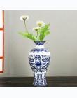 YEFINE Vintage Home Decor wazony ceramiczne do domów antyczny tradycyjny chiński niebieski i biały waza porcelanowa na kwiaty