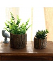 W stylu Vintage okrągły stół dekoracji roślin garnek styl drewniany pulpit doniczki fałszywe kora drzewa soczyste rośliny pojemn