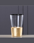 Europejskiej szklany wazon z złota folia figurki salon Decor złoty blat wazon rzemiosło gospodarstwa domowego ozdoba prezenty śl