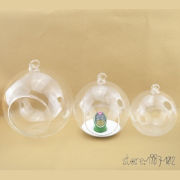 12 sztuk szklane terrarium Ball Globe kształt wyczyść wiszący wazon kwiat powietrze rośliny pojemnik Mini krajobraz DIY ślub dek