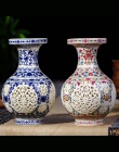 Antique Jingdezhen ceramiczny wazon chiński przebity wazon ślub prezenty domu rękodzieła artykuły wyposażenia wnętrz
