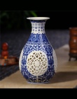 Antique Jingdezhen ceramiczny wazon chiński przebity wazon ślub prezenty domu rękodzieła artykuły wyposażenia wnętrz