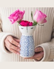1 pc śliczne dziewczyna wazon ceramiczny kwiat wazon nowoczesny wystrój elegancki wazon porcelanowe figurki na wystrój domu prez