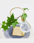 Żarówka kształt wazon ze szkła roślina hydroponiczna pojemnik kwiat z kutego żelaza doniczki szklane wazony ślubne Nordic Decor 