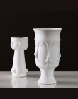 Kreatywny biały matowy glazurowane twarzy ceramiczne wazy blat model ornament portret wazon wystrój domu Drop shipping