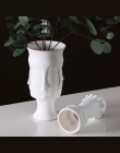Kreatywny biały matowy glazurowane twarzy ceramiczne wazy blat model ornament portret wazon wystrój domu Drop shipping