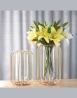 Nordic ins w kształcie latarni z kutego żelaza wazon szkło złoto galwanicznie żelaza kwiat wazon blat wazon doniczka domu ślub d