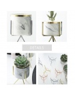 Nordic styl wzór marmuru złoty krawędzi żelaza Ceramia sztuka wazon stół doniczka ślub dekoracja domu wystrój salonu