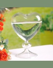 Szklany kwiat pojemnik na sadzonki serce szklane wazon stoi kwiat dekoracyjny do domu wazon pulpit wazon dekoracyjny wedding par