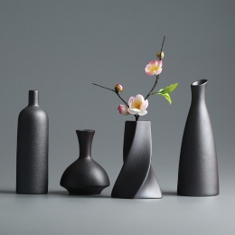 Nowoczesny ceramiczny wazon do kwiatów ozdobny awangardowy biały czarny szary pojemny modny