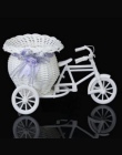 Rattan trójkołowy rower kosz kwiatów roślin wazon pojemnik domu ogród Party biuro dekoracje ślubne garnek blat etui do przechowy