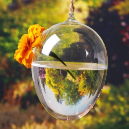 Jasne jaj kształt szkła wiszący wazon butelka roślin DIY domu ślubne dekoracje ogrodowe przezroczysty kwiat dekoracyjny do domu 