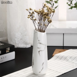 NOOLIM marmur kwiat wpleciony ceramiczny biały blat dekoracja domowa z wazonem moda nowoczesne wazony wystrój domu