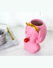 Żywica kreatywny wazon Cute girl guma do żucia dekoracji domu salon stół do jadalni sztuka dekoracyjna portret złoty wazon