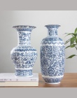 Nie szkliwione niebieski i biały wazony porcelanowe blokujące Lotus projekt ceramiczny kwiatek dekoracja domowa z wazonem Jingde