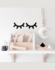 2 sztuk/zestaw Nordic drewna rzęsy Cartoon 3D naklejki ścienne DIY dzieci sypialnia rekwizyty domu salon wiszące dekoracje MI 00