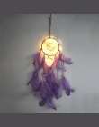 Dream Catcher oświetlenie LED z piór Dreamcatcher dziewczyna pokój dzwon sypialnia romantyczny wiszące dekoracji