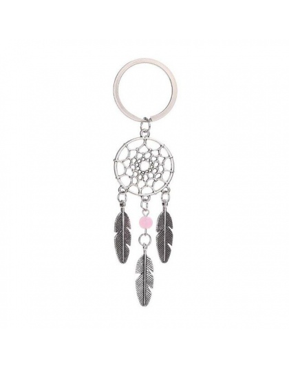 W stylu Vintage Dream Catcher Feather wiatr kuranty w stylu indyjskim brelok biżuteria prezent różowy czarny koraliki Dream Catc
