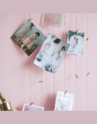 Miz Nordic dekoracji domu konopnej liny z klipsami Nordic styl dekoracji dla dzieci fotografia rekwizyty pocztówka wyświetlacz