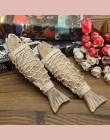 KiWarm 2 sztuk Retro śródziemnomorskiej w stylu Retro rustykalne ręcznie rzeźbione wiszące drewno ryby ozdoby do domu dekoracje 