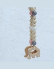 Drewniany słoń/ptak zabawki dla dzieci silikonowe koraliki gryzak Nordic dzieci grać w siłowni drewna koralik wiszące wisiorek d