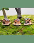 Mini mały dom domki DIY zabawki rzemiosło rysunek mech Terrarium bajki ogród ozdoba krajobraz wystrój losowy kolor domek dla lal