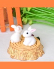 10 sztuk piękne miniaturowe mini królik żywica ogród wróżka ozdoba doniczka na kwiaty figurka zwierząt wystrój @ LS JU0117