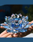 80mm kwarcowy kryształowy kwiat lotosu rzemiosła szklany przycisk do papieru feng shui ozdoby figurki Home Wedding Party Decor p