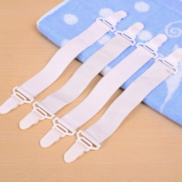 4 sztuk biały poślizg elastyczna opaska klips do mocowania na stałe narzuty pościel obrusy produkty gospodarstwa domowego Drop S