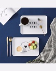 Nordic styl z tworzywa sztucznego deser taca herbata śniadanie taca na chleb talerz na przekąski do przechowywania płyty placu a