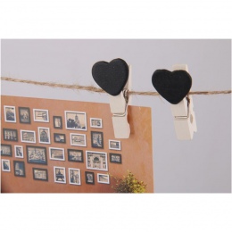 10 sztuk drewniane serce kołki klipy karta ślubna obraz wiszące uchwyt strona dekoracji