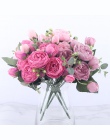 30 cm różowe różowy jedwab piwonia sztuczny bukiety kwiatowe 5 duża głowa i 4 Bud tanie sztuczne kwiaty do dekoracji ślubnej dom