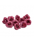 Nowy 10 sztuk sztuczny kwiat 4 cm kwiat róży z jedwabiu głowy ślub dekoracje do domu na imprezę DIY wieniec księga gości pudełko