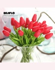 1 PC tulipany sztuczne kwiaty prawdziwy dotyk PU artificiales para decora bukiet tulipan dla domu dekoracje ślubne kwiat B1016
