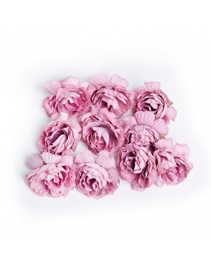 10 sztuk/partia sztuczny kwiat 5 cm kwiat róży z jedwabiu głowy ślub dekoracje do domu na imprezę DIY wieniec księga gości craft