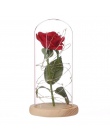 LED piękna róża i bestia zasilany z baterii czerwony kwiat ciąg światła lampy biurko romantyczne walentynki prezent urodzinowy d