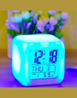Drop shipping 2019 nowy 7 kolory zmiana LED cyfrowy budzik biurko termometr noc świecące Cube zegar LCD domu TSLM1 BTZ1