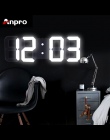 Anpro 3D duży LED cyfrowy zegar ścienny data czas celsjusza Nightlight wyświetlacz tabeli pulpitu zegary budzik z salonu