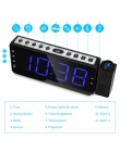 Cyfrowy radio z budzikiem projekcja drzemki zegar temperatury wyświetlacz LED ładowarka z kablem USB 110 stopni tabeli ściany ra