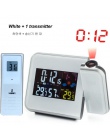 Cyfrowy budzik projekcyjny stacja pogodowa z temperatura wilgotność higrometr termometr/lampki nocne budzik projektor zegar