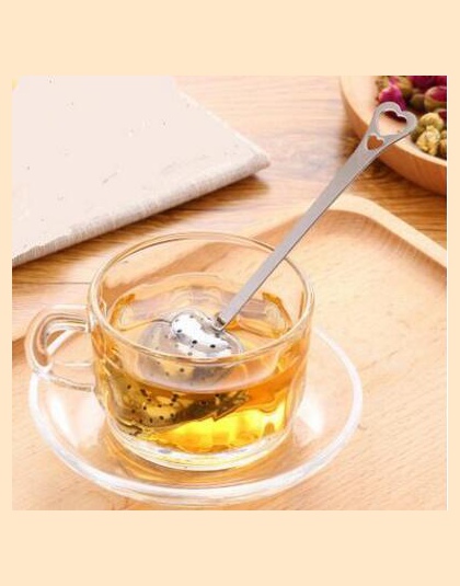 Kształt serca ze stali nierdzewnej sitko do herbaty zaparzaczem łyżeczka łyżka 4*14 cm