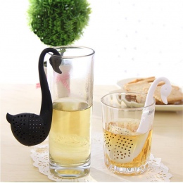 1 sztuk Swan łyżka sitko do herbaty zaparzacz łyżeczka filtr workowy kuchnia z tworzywa sztucznego czajniczek kapsułki wielokrot