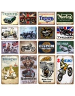 Triumph Norton motocykli metalowe tabliczki niestandardowe silniki żelaza plakat Pub Bar garażu Vintage dekoracja ścienna